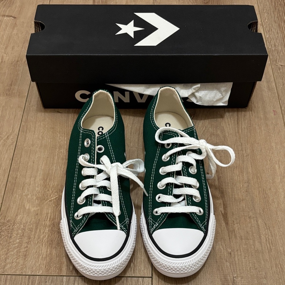 Converse Classic Green Sneakers with White Accents - Picture 1 of 3
